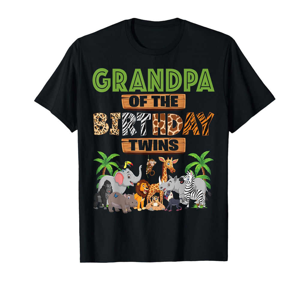 Wild Grandpa Birthday Twins Zoo Safari T-Shirt - Trendy Graphic Men Women - T-Shirt, Sweatshirt, Hoodie