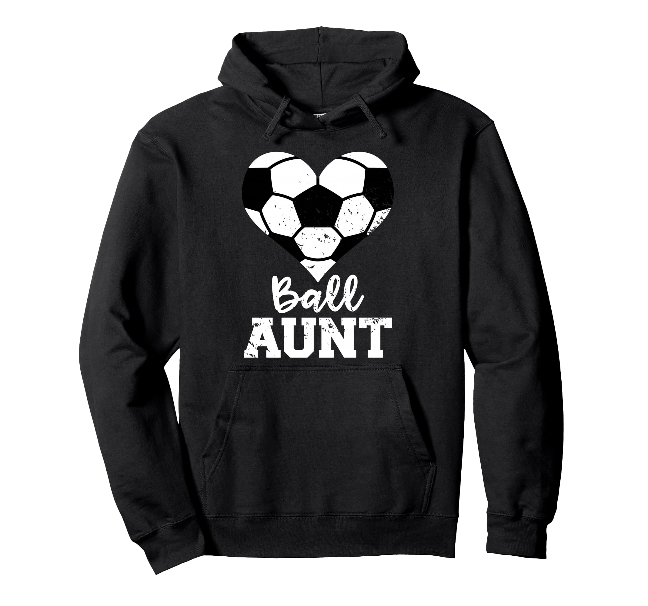 Ball Aunt Heart Funny Soccer Aunt Hoodie - Trendy Graphic for Adults - T-Shirt, Sweatshirt, Hoodie