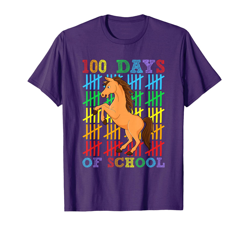 100 Days School Horse Lover 100Th T-Shirt - Minimalist Print for Adults - T-Shirt, Sweatshirt, Hoodie