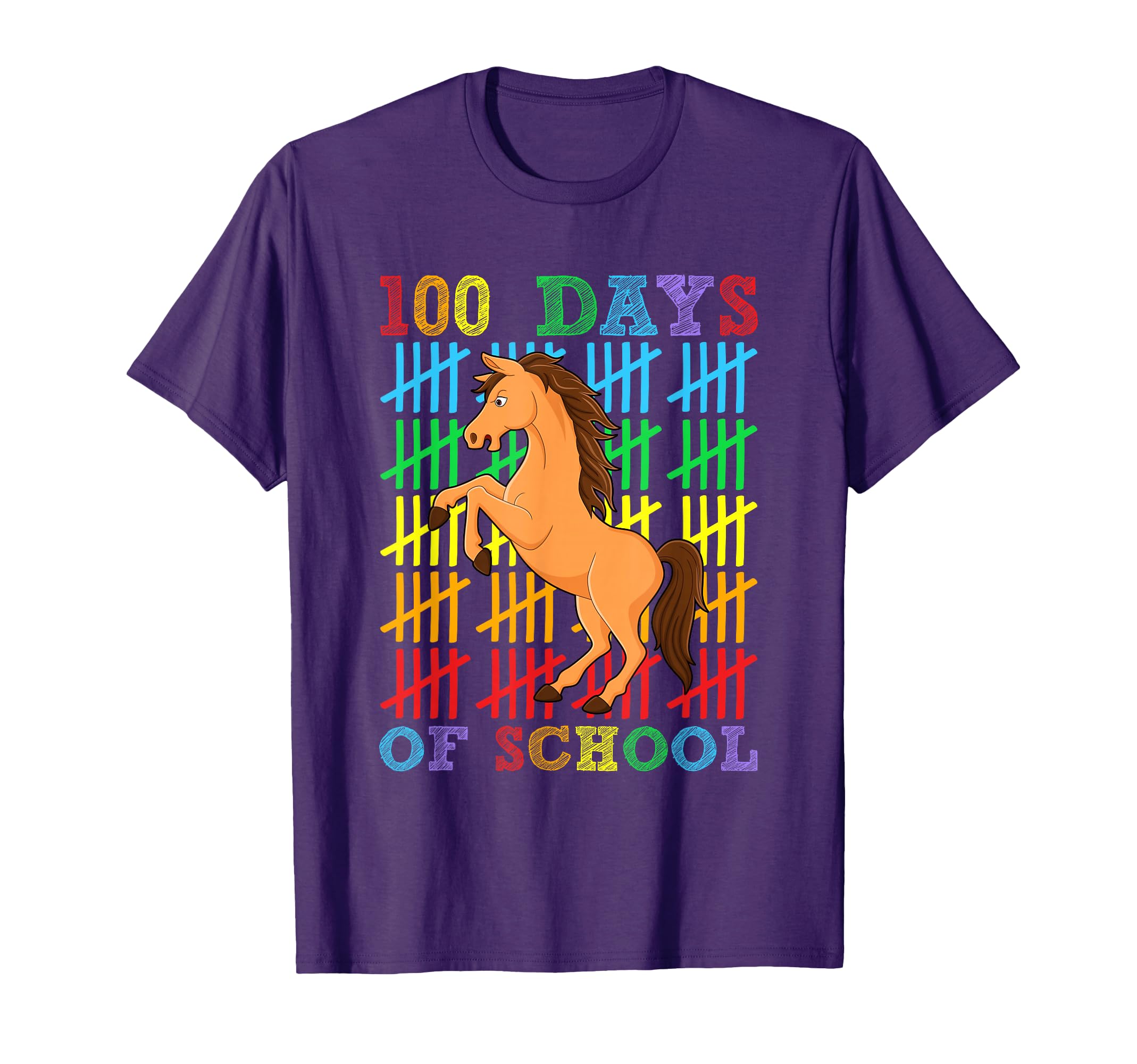 100 Days School Horse Lover 100Th T-Shirt - Minimalist Print for Adults - T-Shirt, Sweatshirt, Hoodie