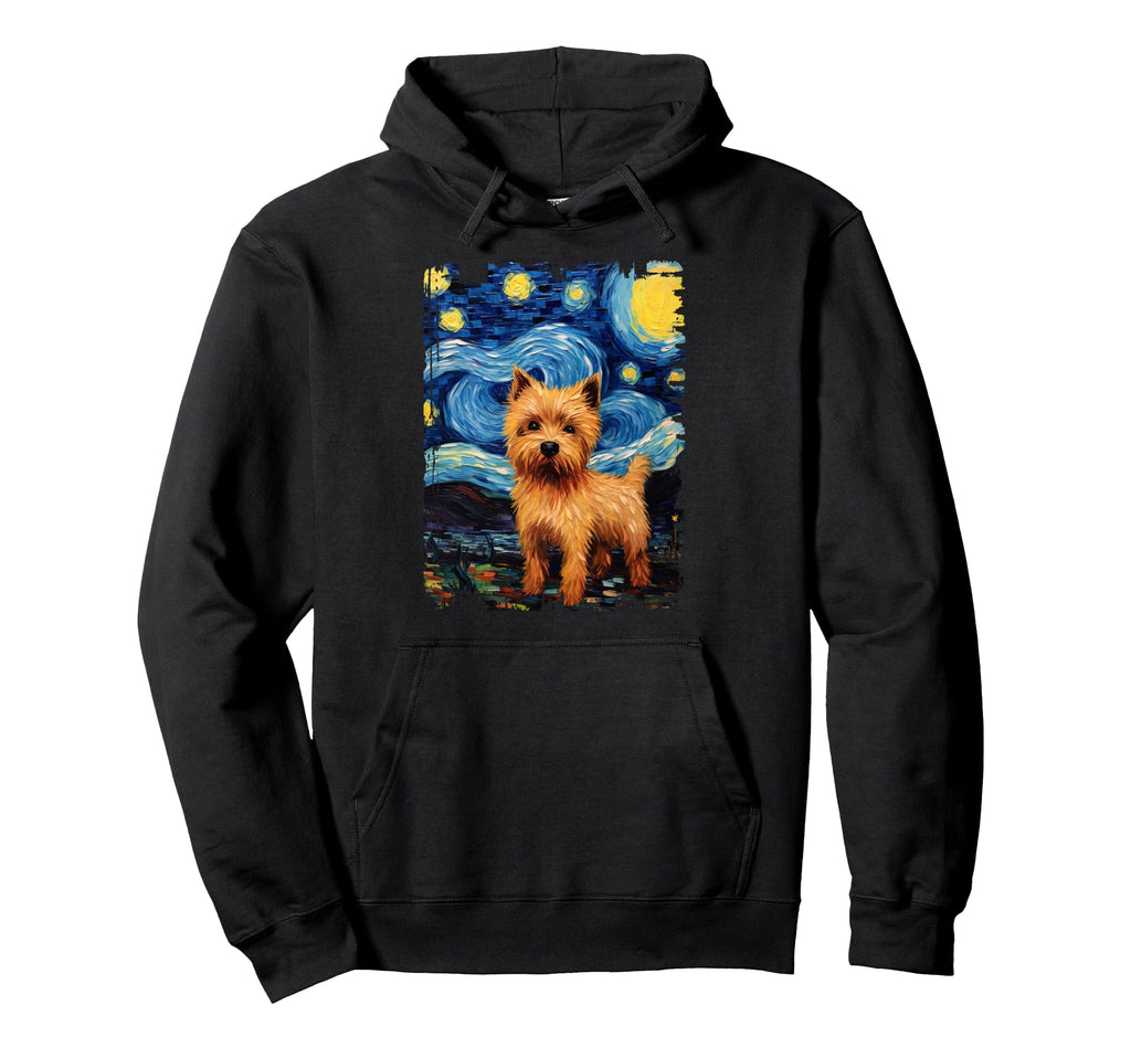 Norwich Terrier Dog Starry Night Hoodie - Unique Graphic Men Women - T-Shirt, Sweatshirt, Hoodie