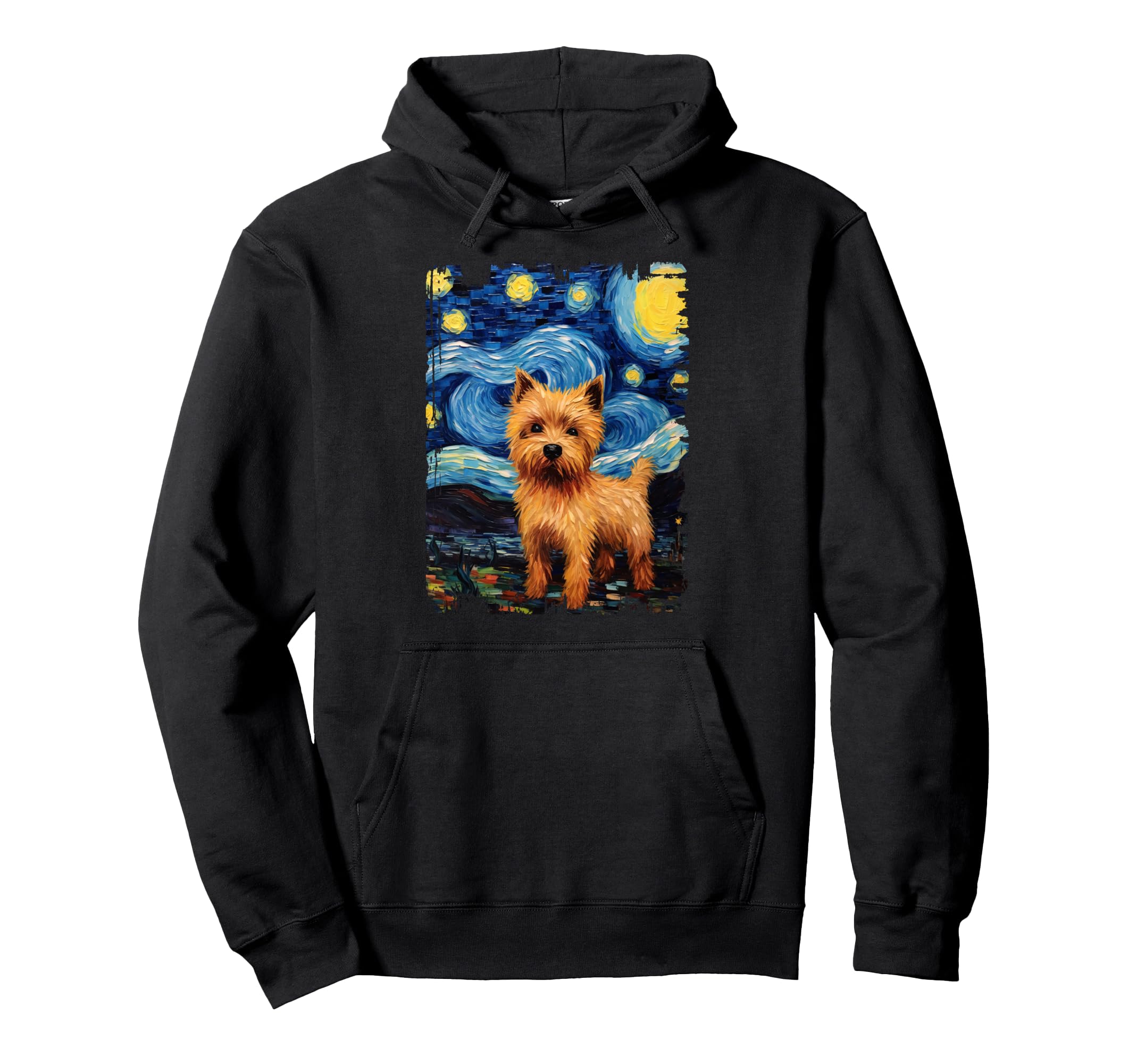 Norwich Terrier Dog Starry Night Hoodie - Unique Graphic Men Women - T-Shirt, Sweatshirt, Hoodie