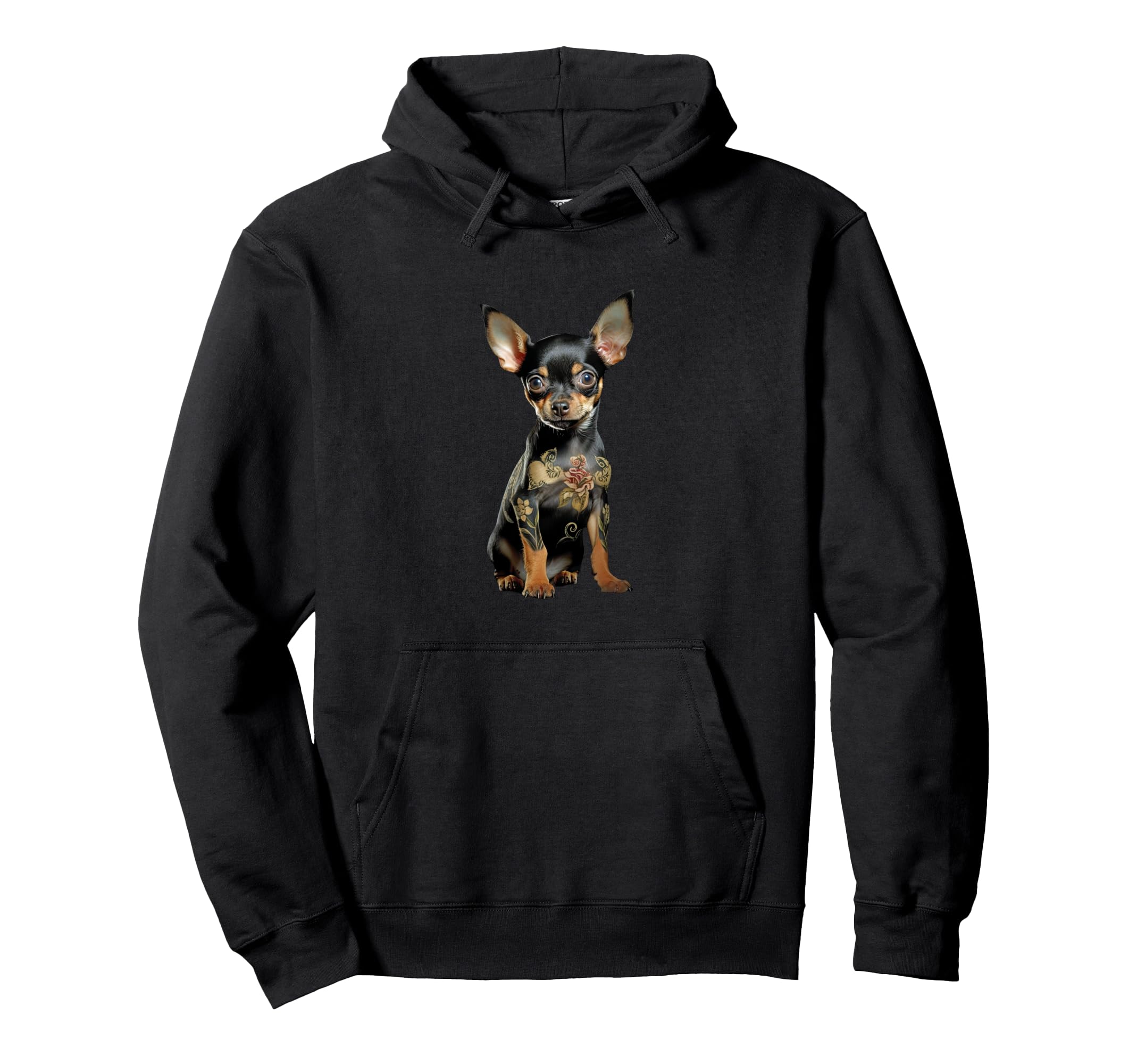 Steampunk Chihuahua Ink Tat Art Hoodie - Casual Everyday Wear Men Women - T-Shirt, Sweatshirt, Hoodie