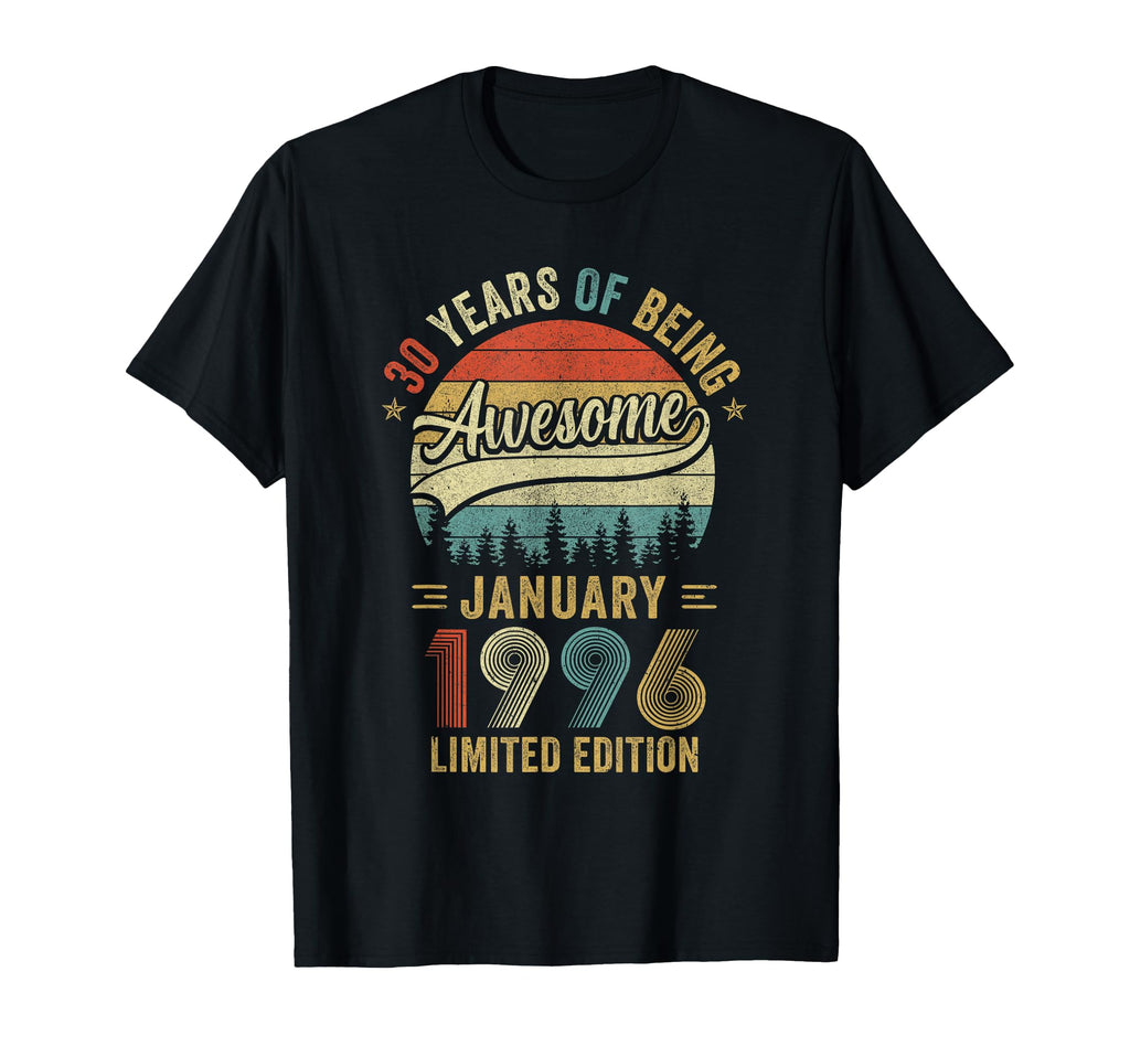 January 1996 Old 30Th Birthday T-Shirt - Fun Novelty Design for Adults - T-Shirt, Sweatshirt, Hoodie