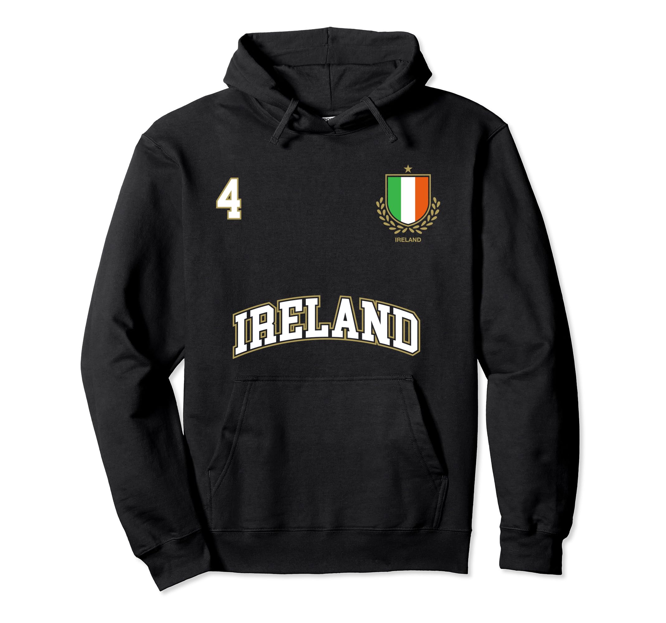 Ireland Number 4 Soccer Team Sports Irish Hoodie - Minimalist Print Unisex - T-Shirt, Sweatshirt, Hoodie