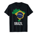 Brazil Brazilian Flag Map Soccer T-Shirt - Novelty Apparel Men Women - T-Shirt, Sweatshirt, Hoodie