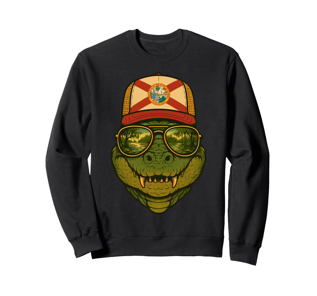 Florida Alligator Trucker Hat Sweatshirt - Casual Everyday Wear Unisex - T-Shirt, Sweatshirt, Hoodie