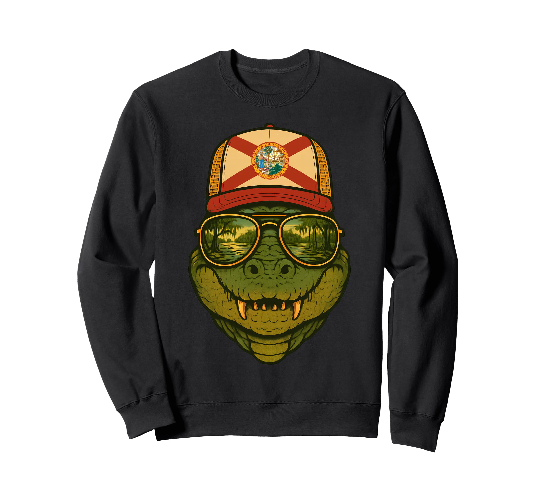 Florida Alligator Trucker Hat Sweatshirt - Casual Everyday Wear Unisex - T-Shirt, Sweatshirt, Hoodie