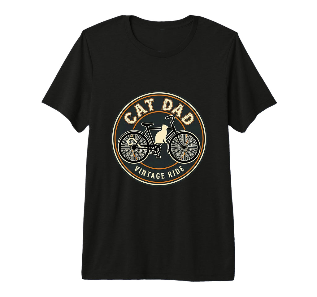 Cat Dad Cycling Adventure Tri Blend T-Shirt - Aesthetic Graphic for Adults - T-Shirt, Sweatshirt, Hoodie