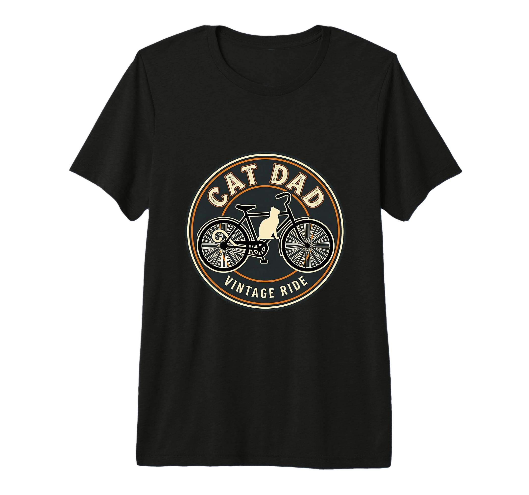 Cat Dad Cycling Adventure Tri Blend T-Shirt - Aesthetic Graphic for Adults - T-Shirt, Sweatshirt, Hoodie