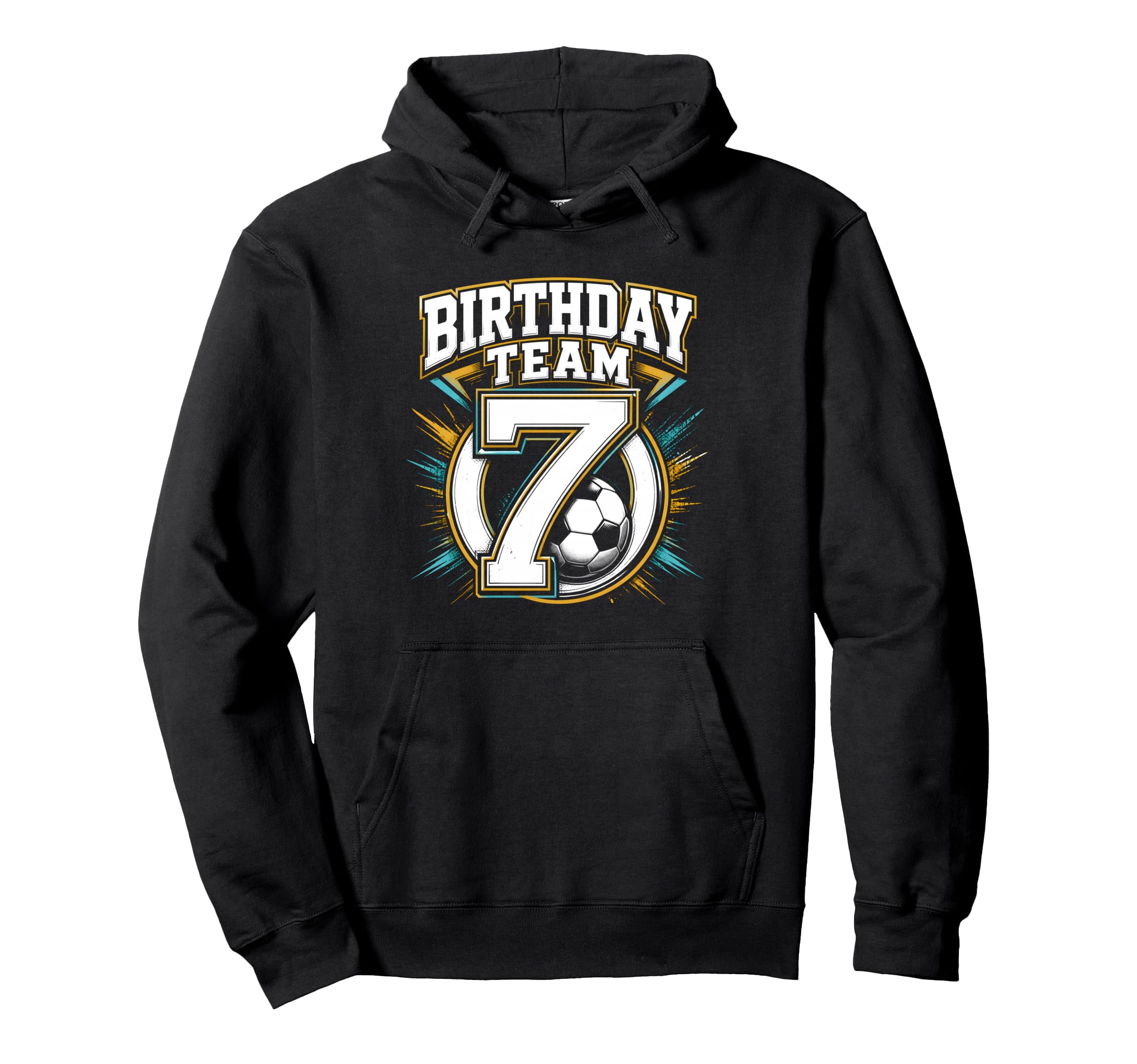 Birthday Team 7Th Birthday Soccer Hoodie - Aesthetic Graphic Men Women - T-Shirt, Sweatshirt, Hoodie