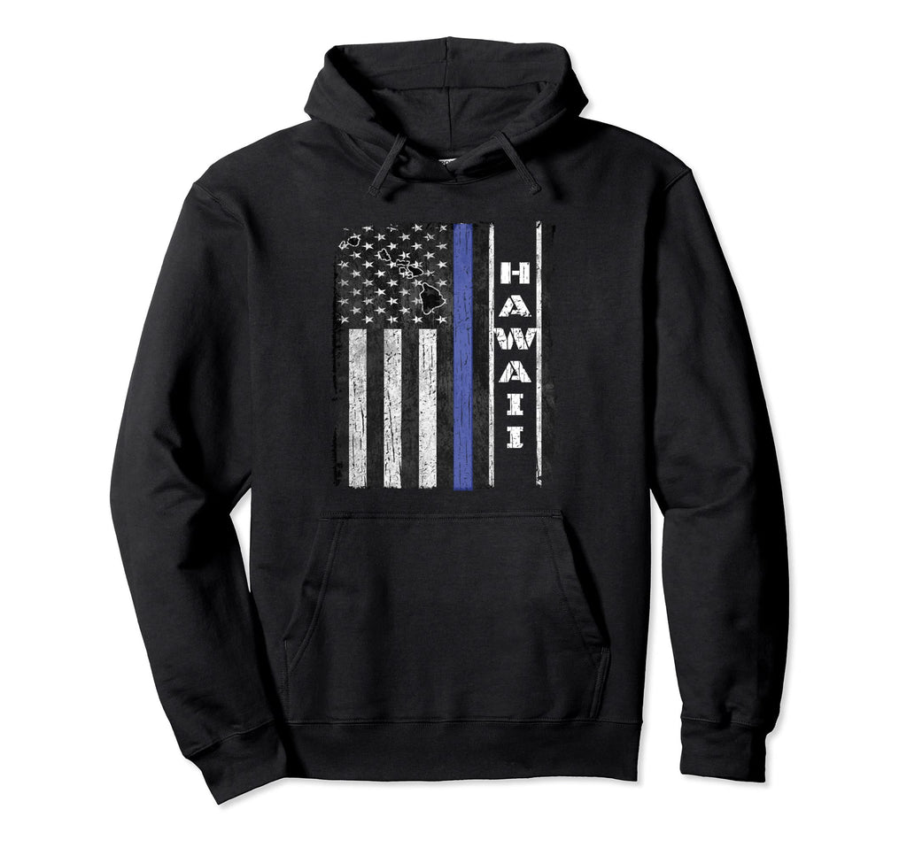 Hawaii Thin Blue Line Police Week Leo Usa Hoodie - Trendy Graphic Unisex - T-Shirt, Sweatshirt, Hoodie