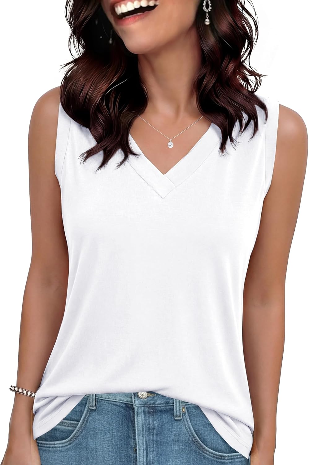 Womens Tank Tops Loose Fit Sleeveless Summer V Neck - Adult & Kids T-Shirts, Sweatshirts & Hoodies apparel design preview 1