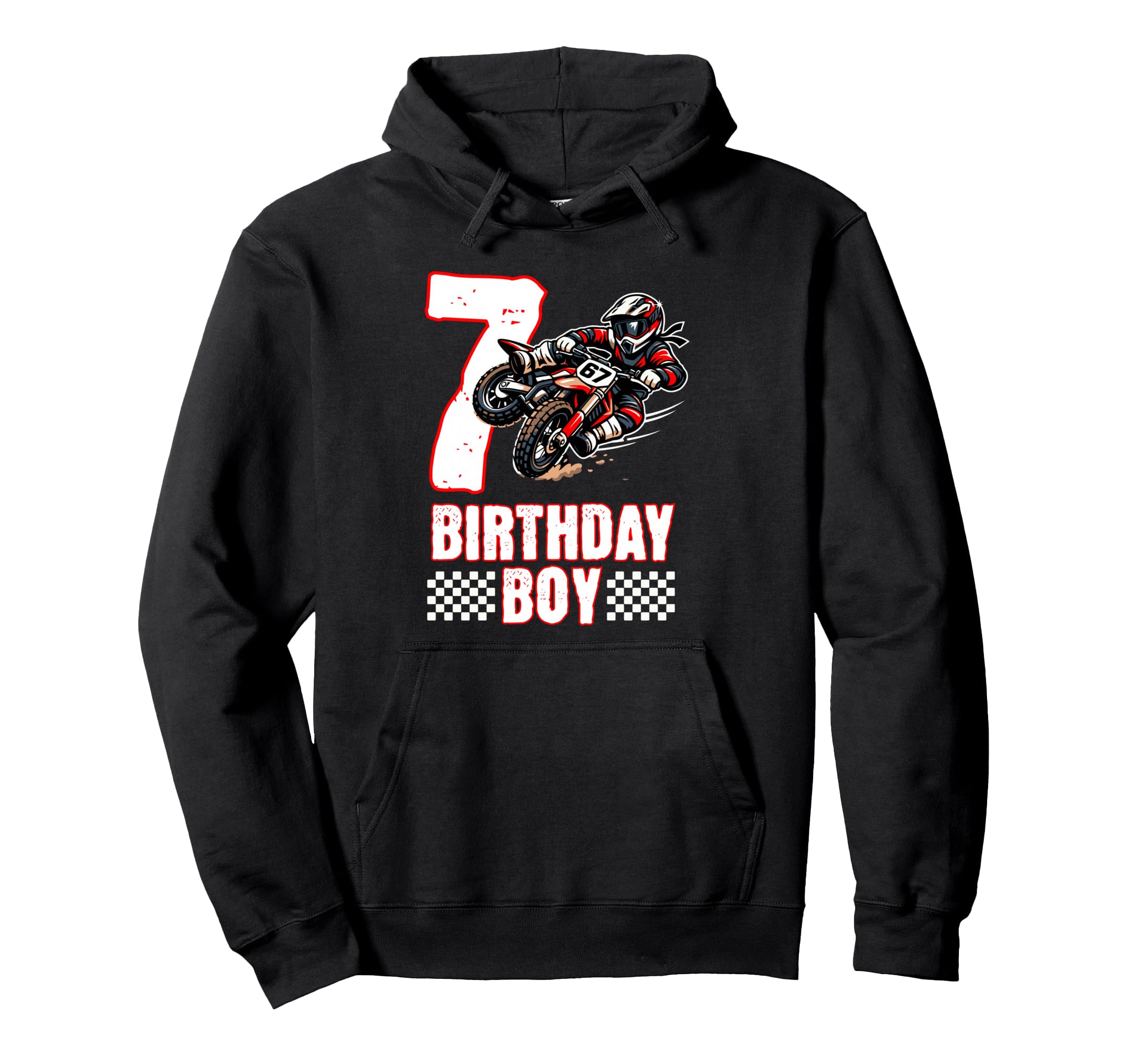 Motocross Birthday Dirt Bike 7Th Hoodie - Casual Everyday Wear for Adults - T-Shirt, Sweatshirt, Hoodie
