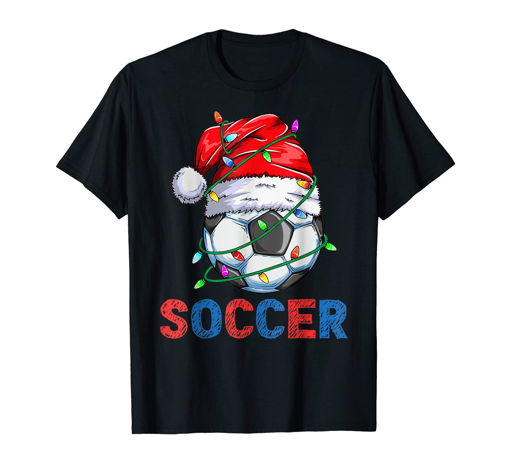 Santa Soccer Ball Sports Soccer Player T-Shirt - Novelty Apparel Unisex - T-Shirt, Sweatshirt, Hoodie