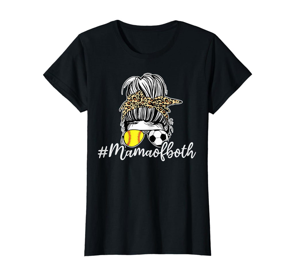 Mamaofboth Mom Softball And Soccer T-Shirt - Fun Novelty Design for Adults - T-Shirt, Sweatshirt, Hoodie