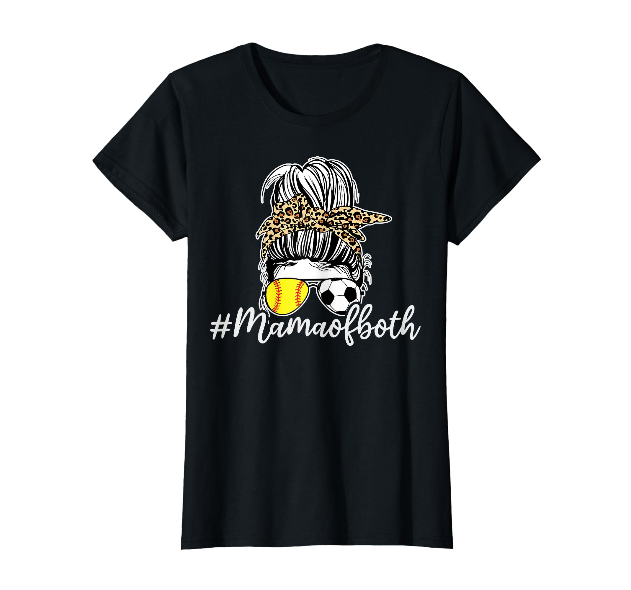 Mamaofboth Mom Softball And Soccer T-Shirt - Fun Novelty Design for Adults - T-Shirt, Sweatshirt, Hoodie
