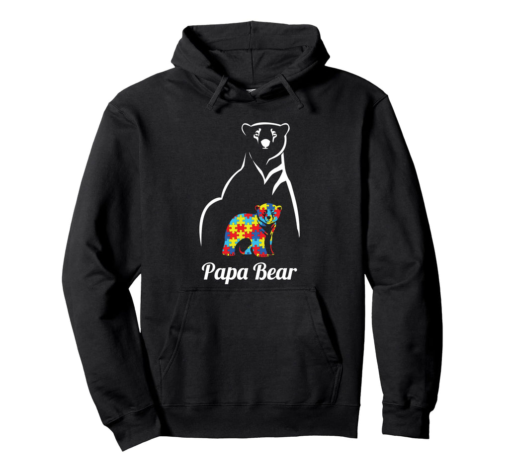 Autism Awareness Papa Bear Dad Autistic Hoodie - Streetwear Style Men Women - T-Shirt, Sweatshirt, Hoodie