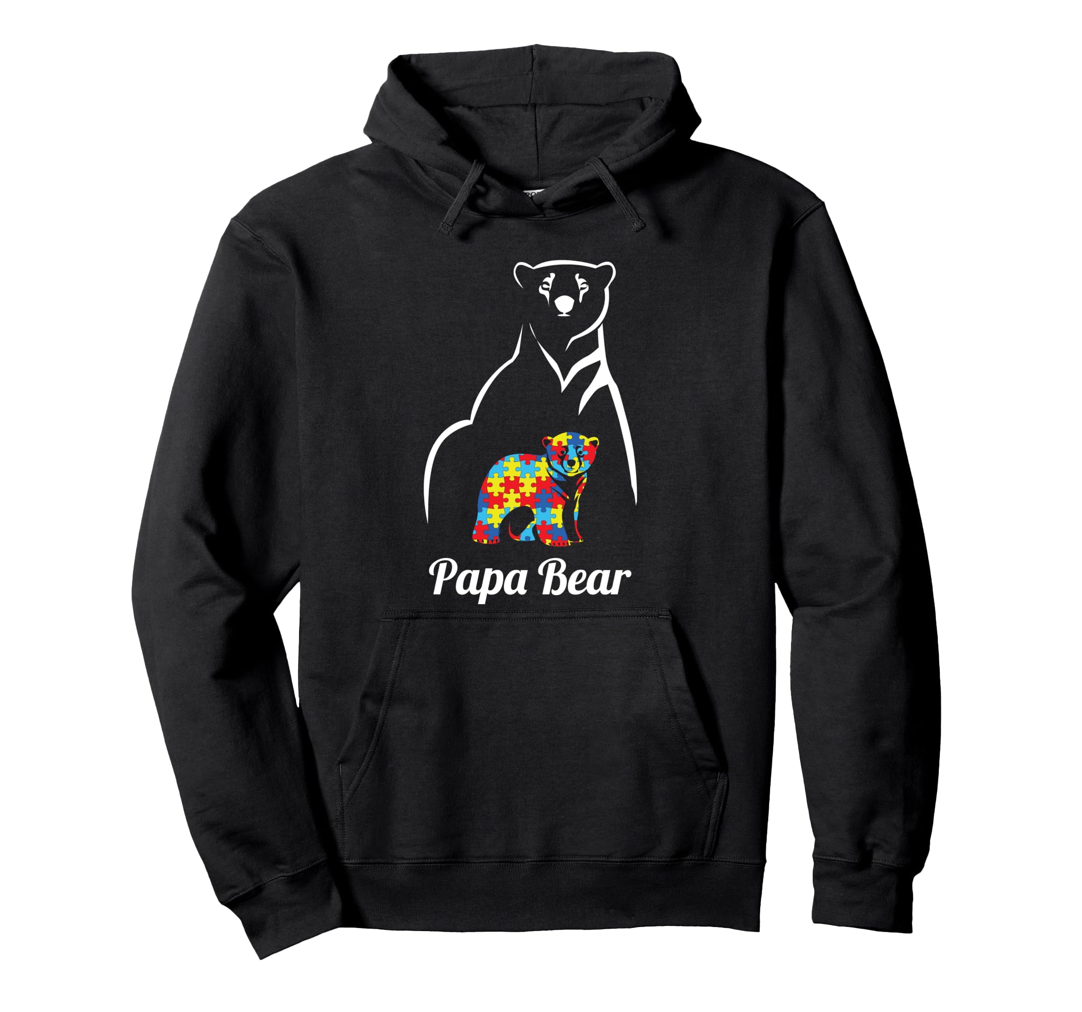 Autism Awareness Papa Bear Dad Autistic Hoodie - Streetwear Style Men Women - T-Shirt, Sweatshirt, Hoodie