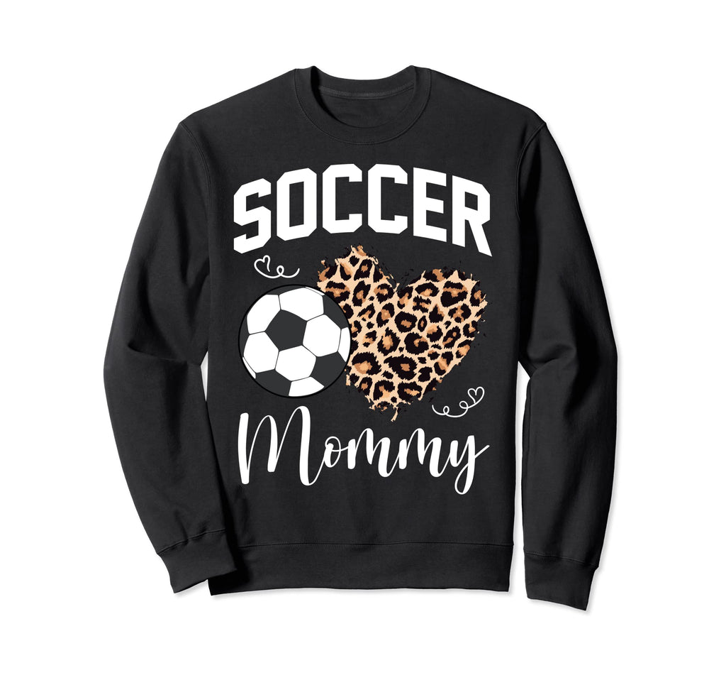 Soccer Mommy Heart Leopard Mom Sweatshirt - Aesthetic Graphic Men Women - T-Shirt, Sweatshirt, Hoodie