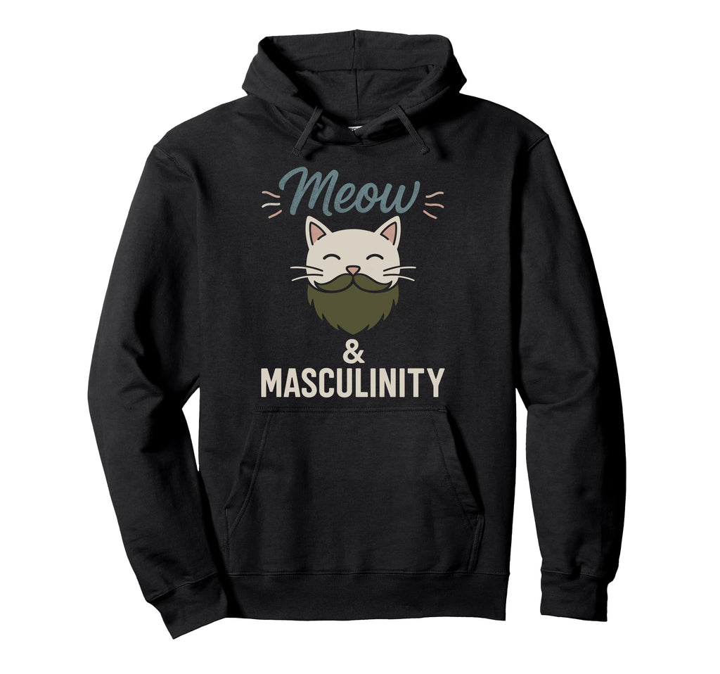 Cat Dad Beard Funny Feline Lover Whiskered Hoodie - Graphic Print Unisex - T-Shirt, Sweatshirt, Hoodie