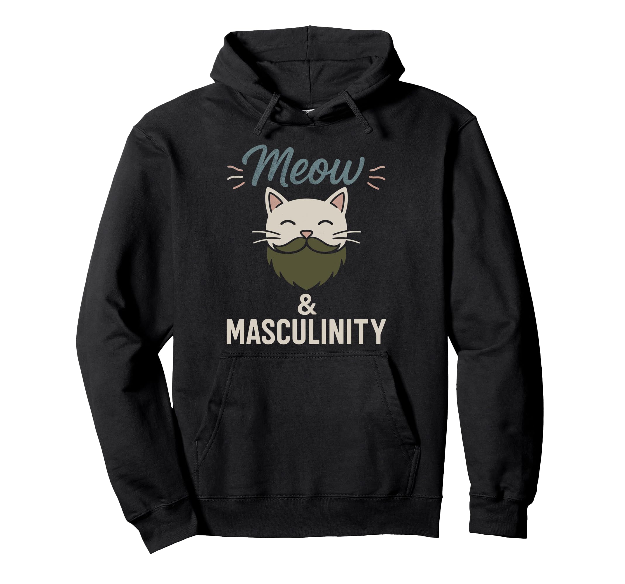Cat Dad Beard Funny Feline Lover Whiskered Hoodie - Graphic Print Unisex - T-Shirt, Sweatshirt, Hoodie