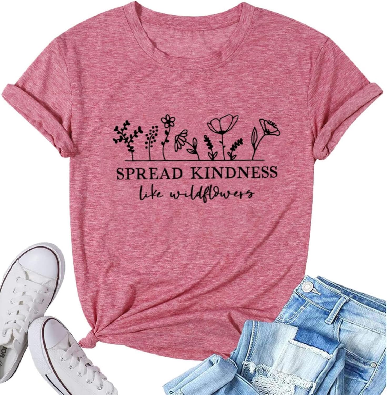 Spread Kindness Like Flower for Women Graphic Casual - Adult & Kids T-Shirts, Sweatshirts & Hoodies apparel design preview 1