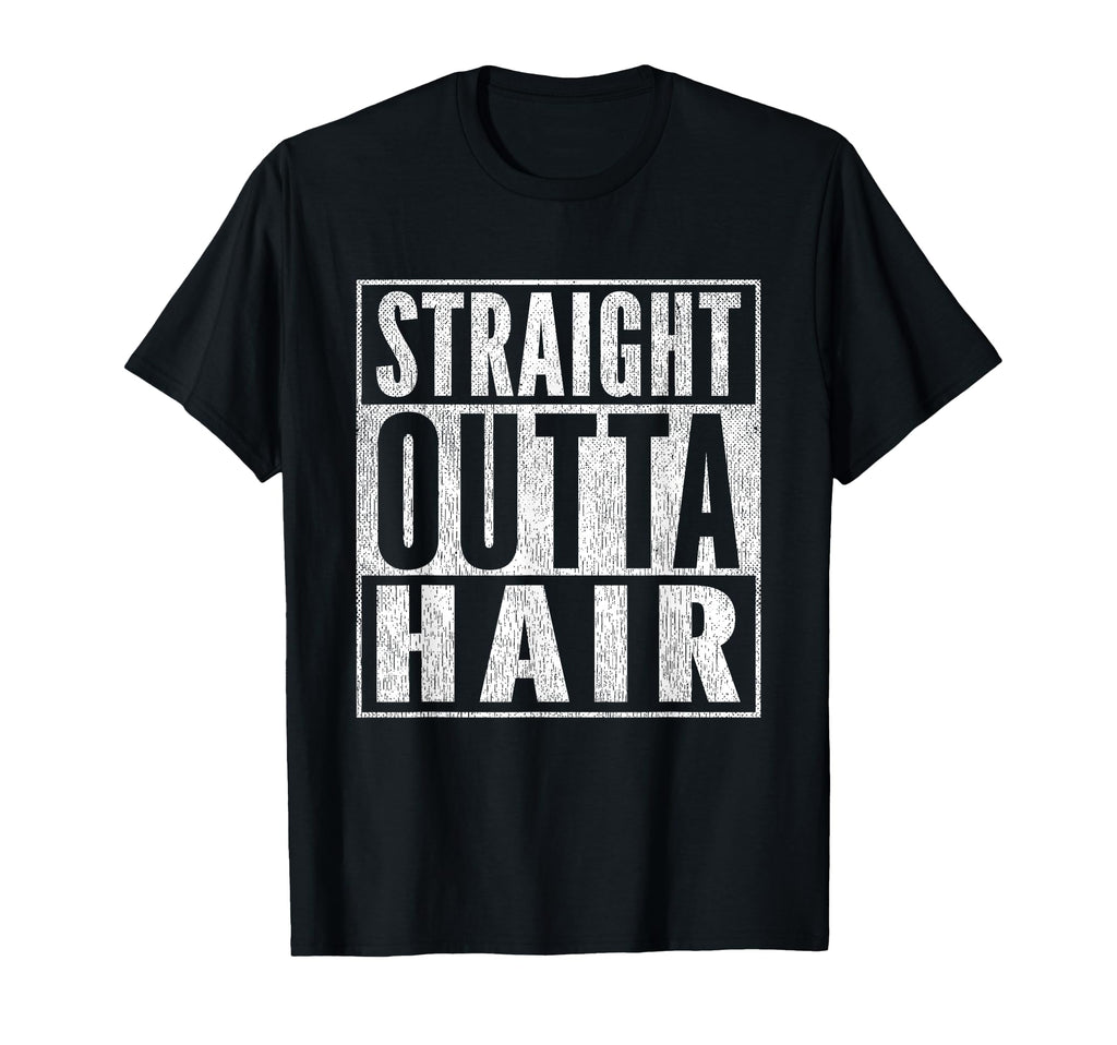 Mens Funny Bald Joke Straight Outta T-Shirt - Custom Art Print Men Women - T-Shirt, Sweatshirt, Hoodie