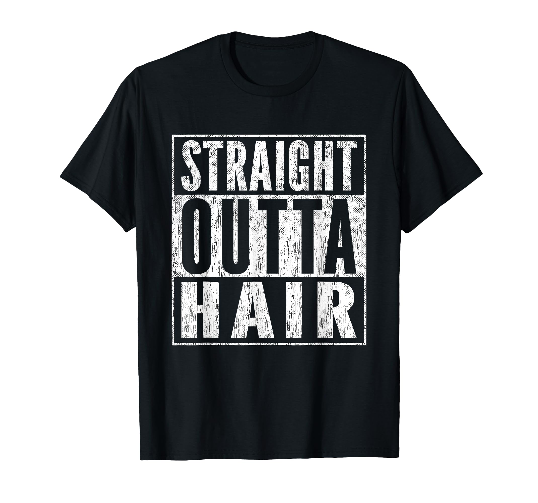Mens Funny Bald Joke Straight Outta T-Shirt - Custom Art Print Men Women - T-Shirt, Sweatshirt, Hoodie