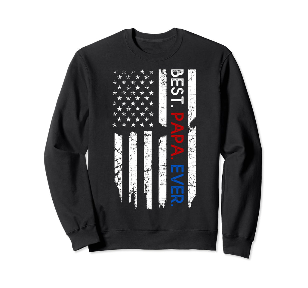 Us Flag Best Papa Ever Fathers Day Sweatshirt - Graphic Print for Adults - T-Shirt, Sweatshirt, Hoodie