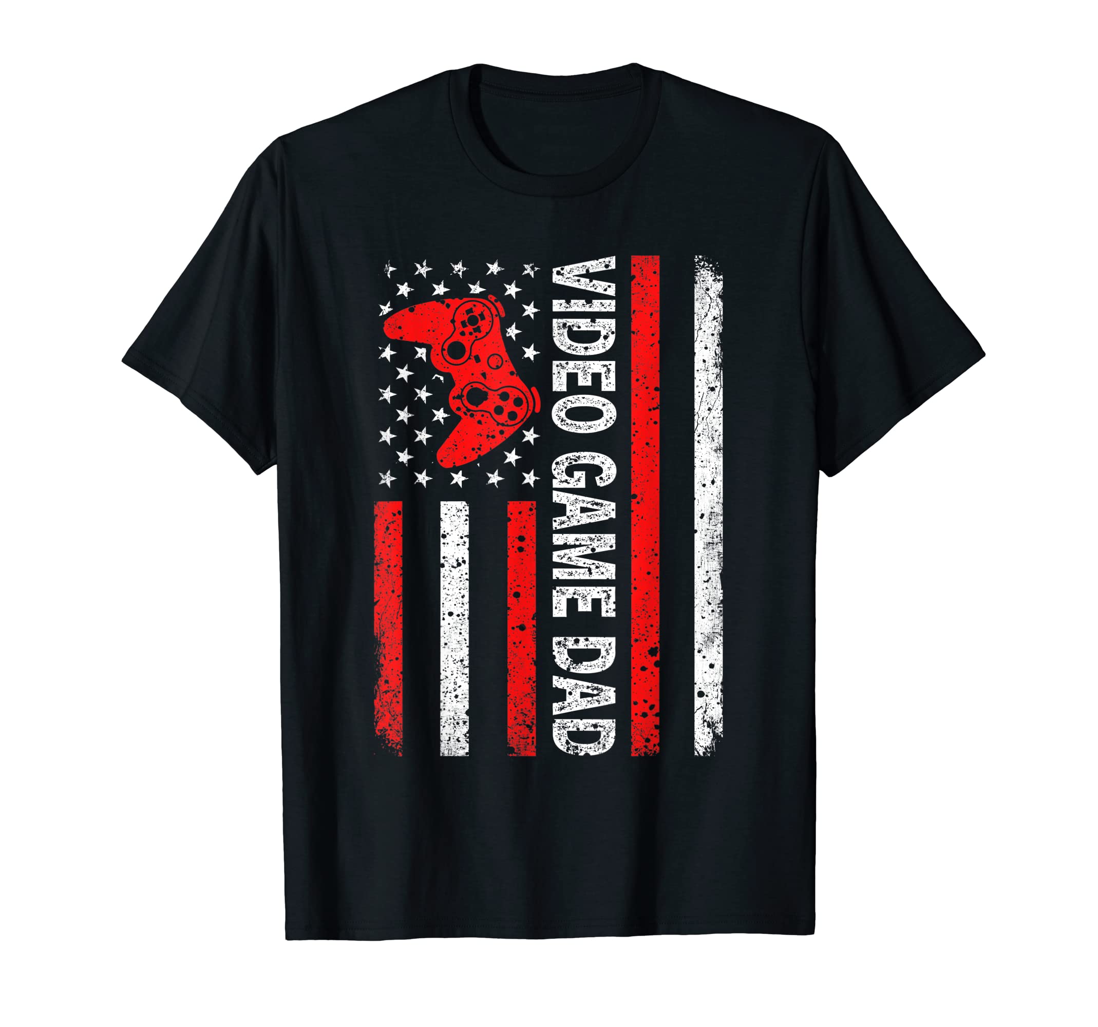 Video Game Dad American Flag Dad T-Shirt - Custom Art Print for Adults - T-Shirt, Sweatshirt, Hoodie
