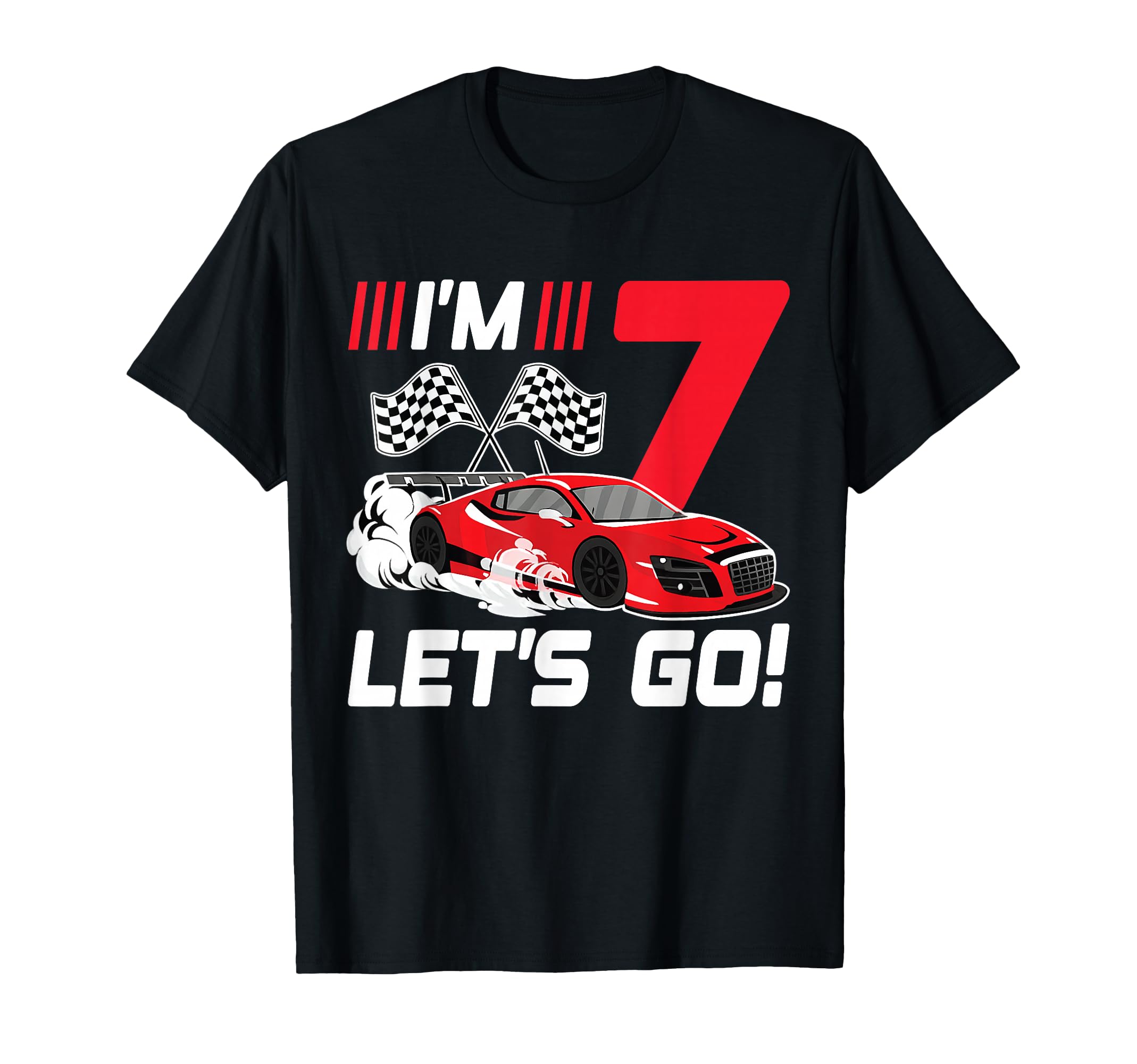 7 Year Old Race Car 7Th Birthday T-Shirt - Aesthetic Graphic Unisex - T-Shirt, Sweatshirt, Hoodie