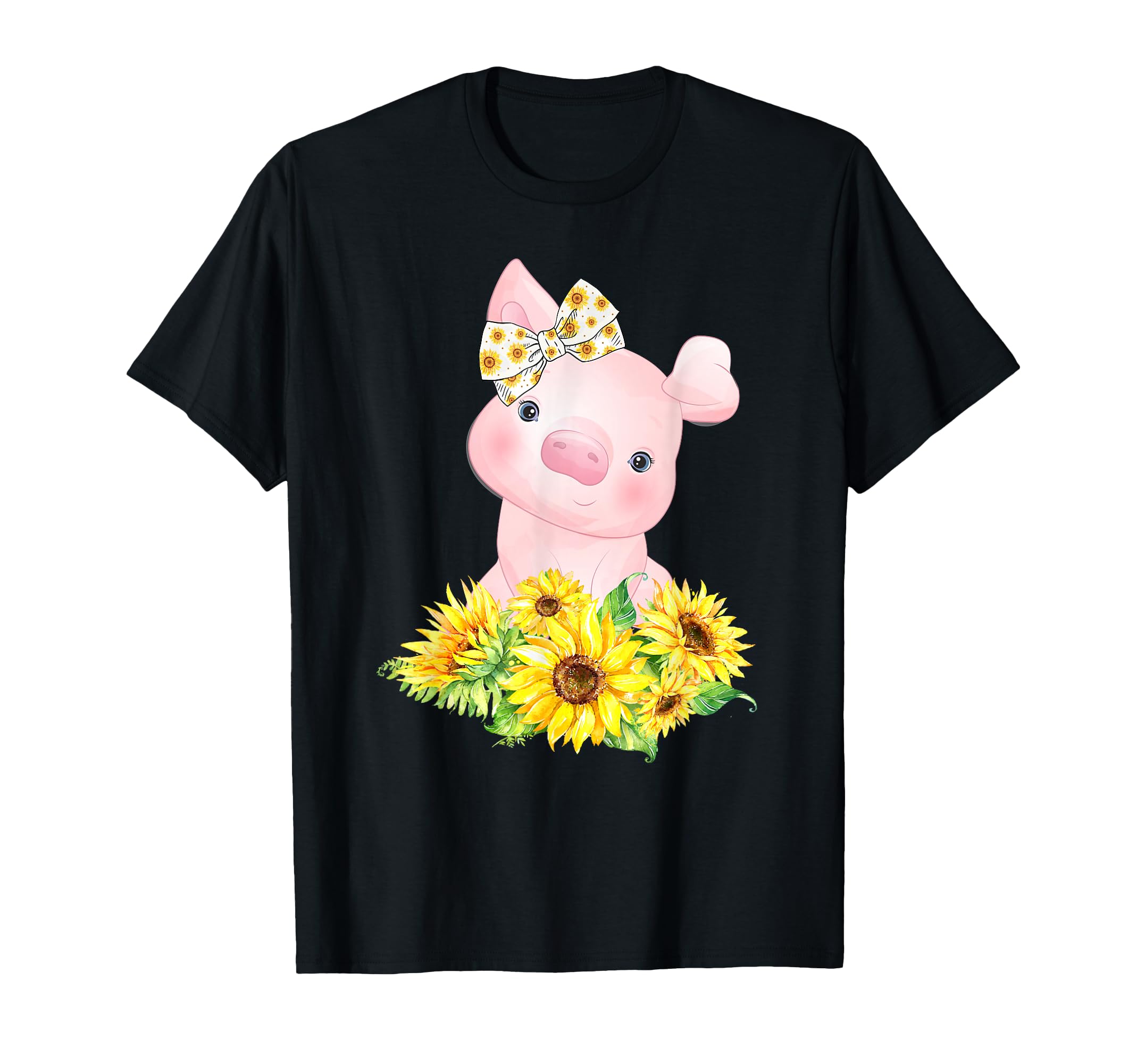 Pig Sunflower Piggy Gifts T-Shirt - Unique Graphic Men Women - T-Shirt, Sweatshirt, Hoodie