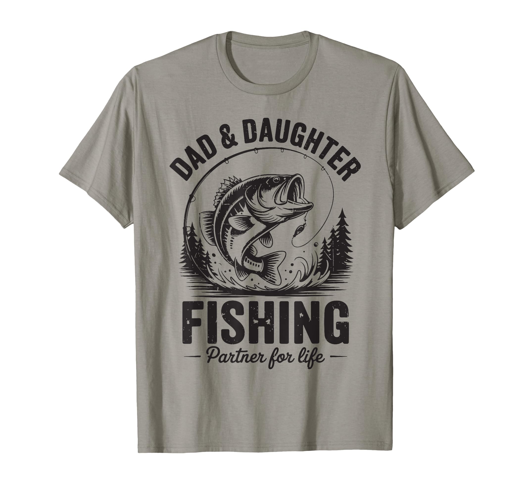 Dad Daughter Matching Fishing Funny T-Shirt - Minimalist Print for Adults - T-Shirt, Sweatshirt, Hoodie