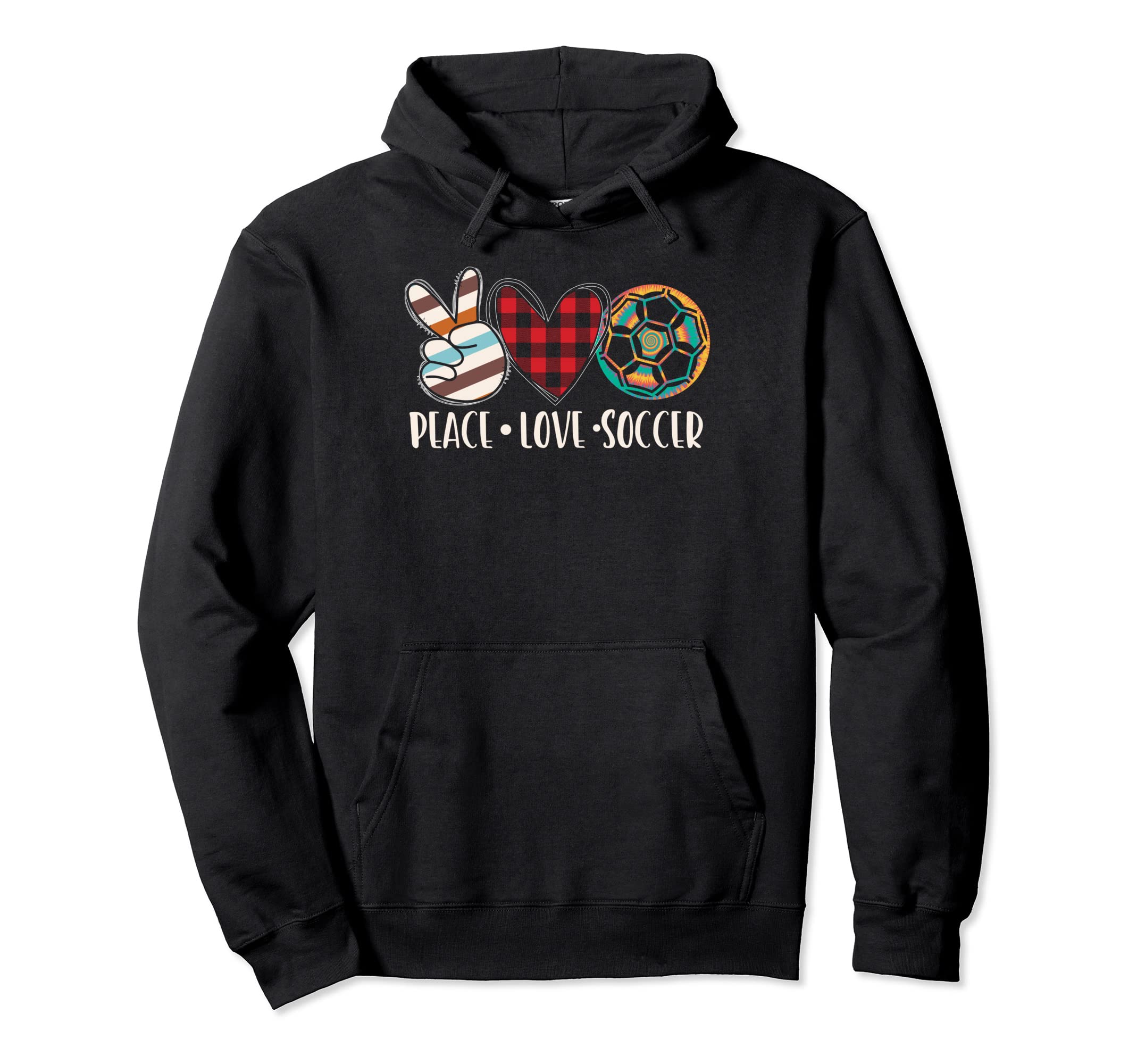 Peace Soccer Love Soccer Hoodie - Trendy Graphic for Adults - T-Shirt, Sweatshirt, Hoodie