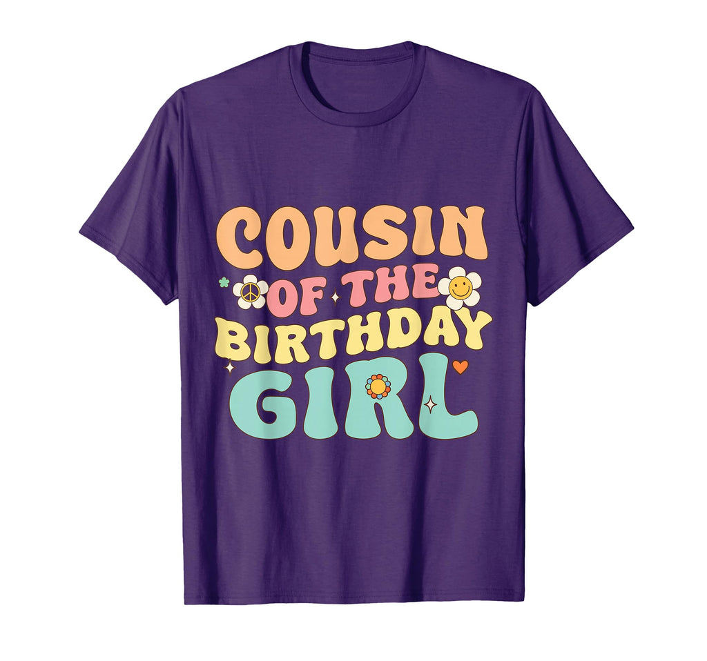 Cousin Birthday Groovy Themed Aesthetic T-Shirt - Trendy Graphic for Adults - T-Shirt, Sweatshirt, Hoodie