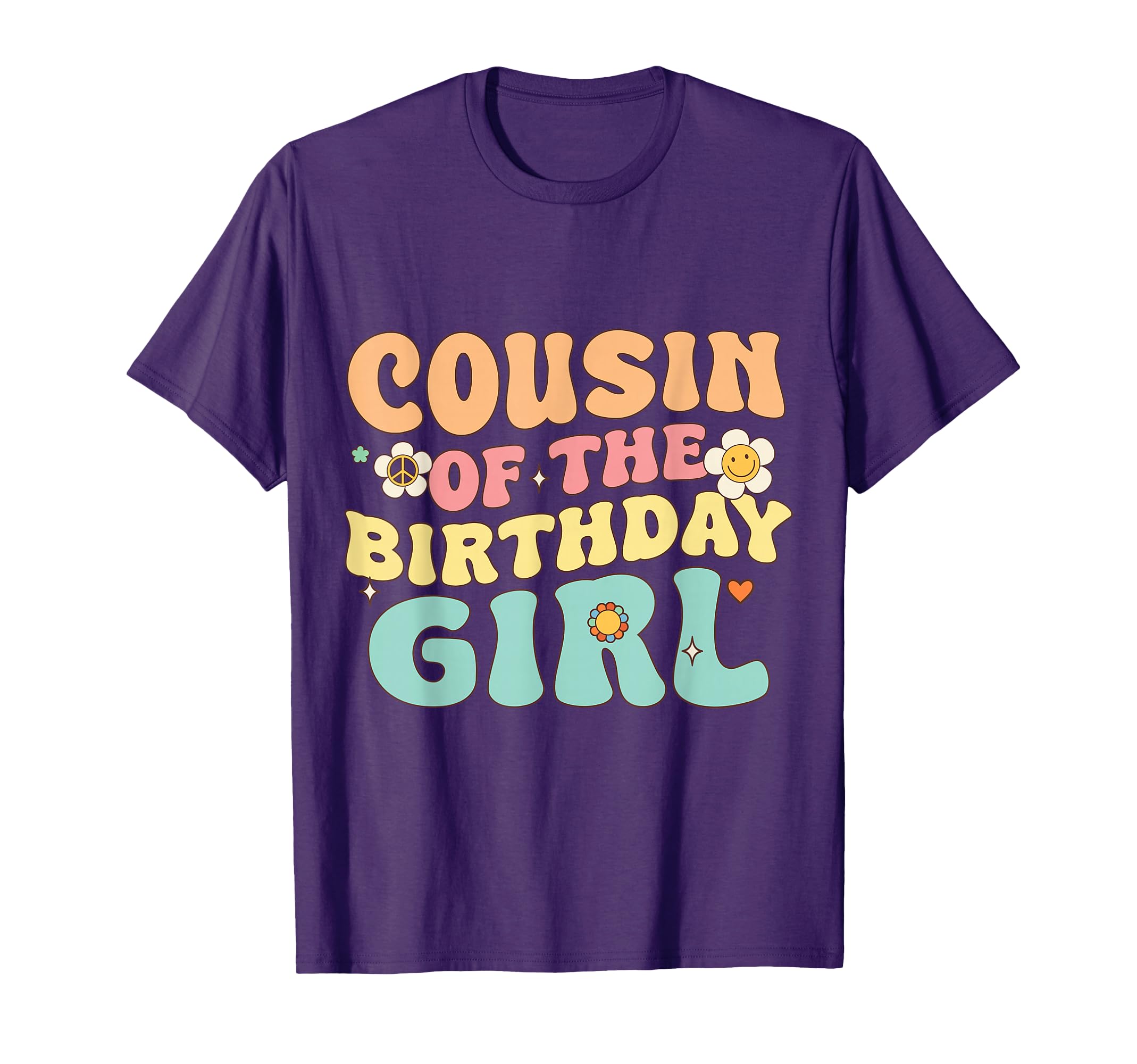 Cousin Birthday Groovy Themed Aesthetic T-Shirt - Trendy Graphic for Adults - T-Shirt, Sweatshirt, Hoodie