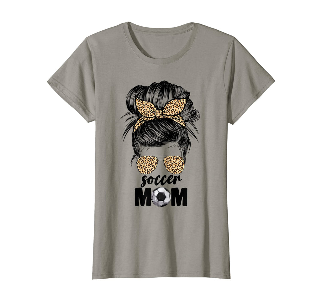 Womens Soccer Mom Mama Leopard Messy T-Shirt - Trendy Graphic Men Women - T-Shirt, Sweatshirt, Hoodie