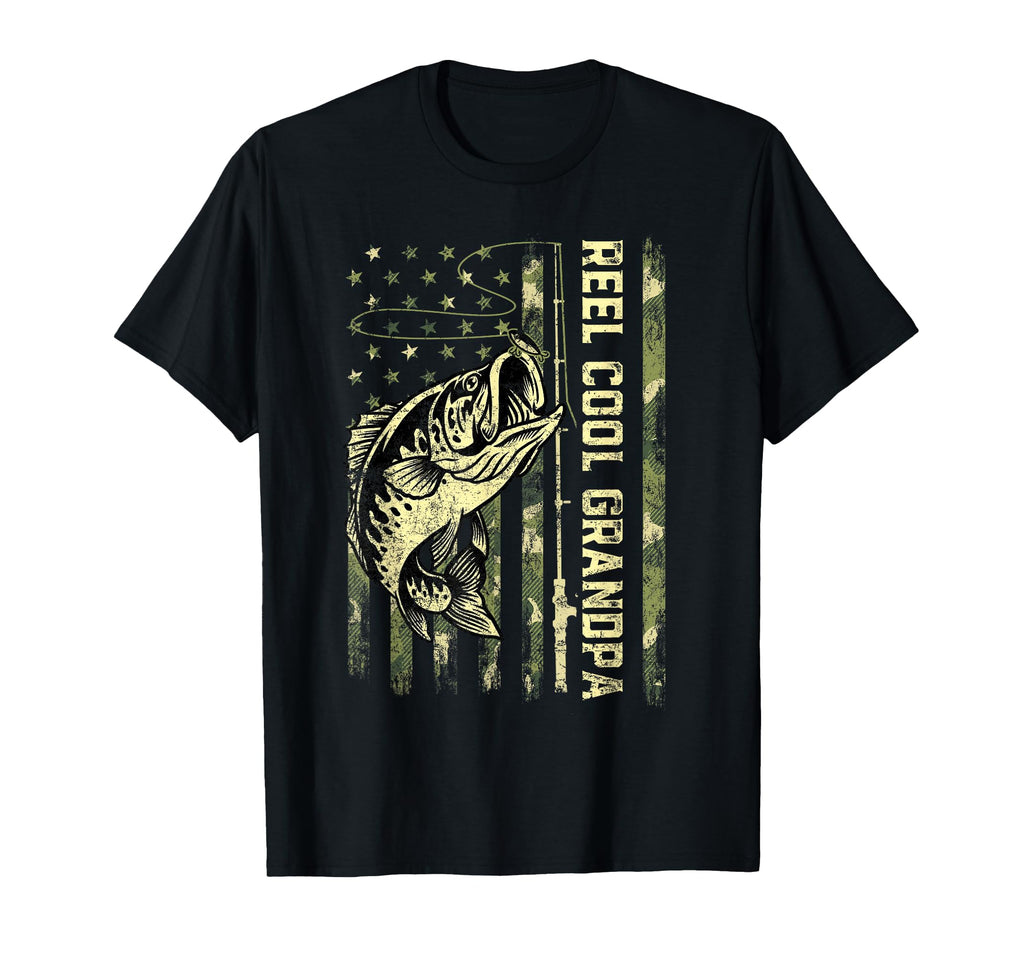 Reel Grandpa Fisherman Camouflage Fathers T-Shirt - Novelty Apparel Unisex - T-Shirt, Sweatshirt, Hoodie