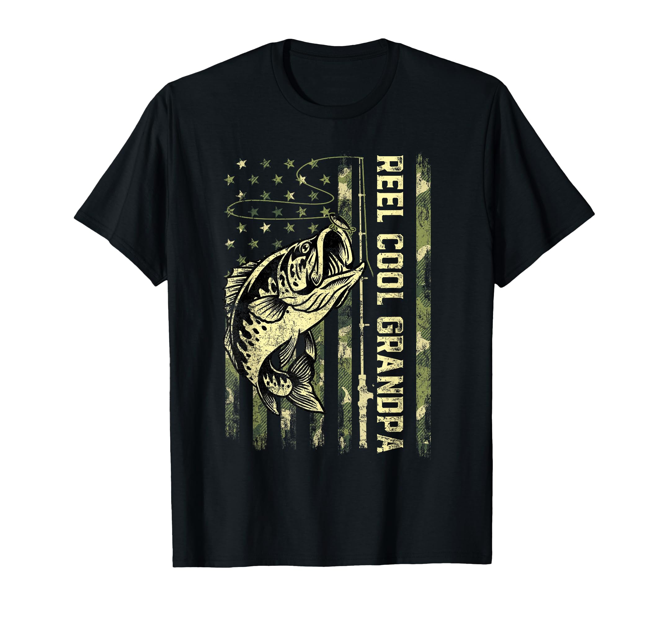 Reel Grandpa Fisherman Camouflage Fathers T-Shirt - Novelty Apparel Unisex - T-Shirt, Sweatshirt, Hoodie