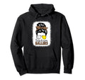 Golf And Softball Mom Messy Bun Hoodie - Streetwear Style for Adults - T-Shirt, Sweatshirt, Hoodie