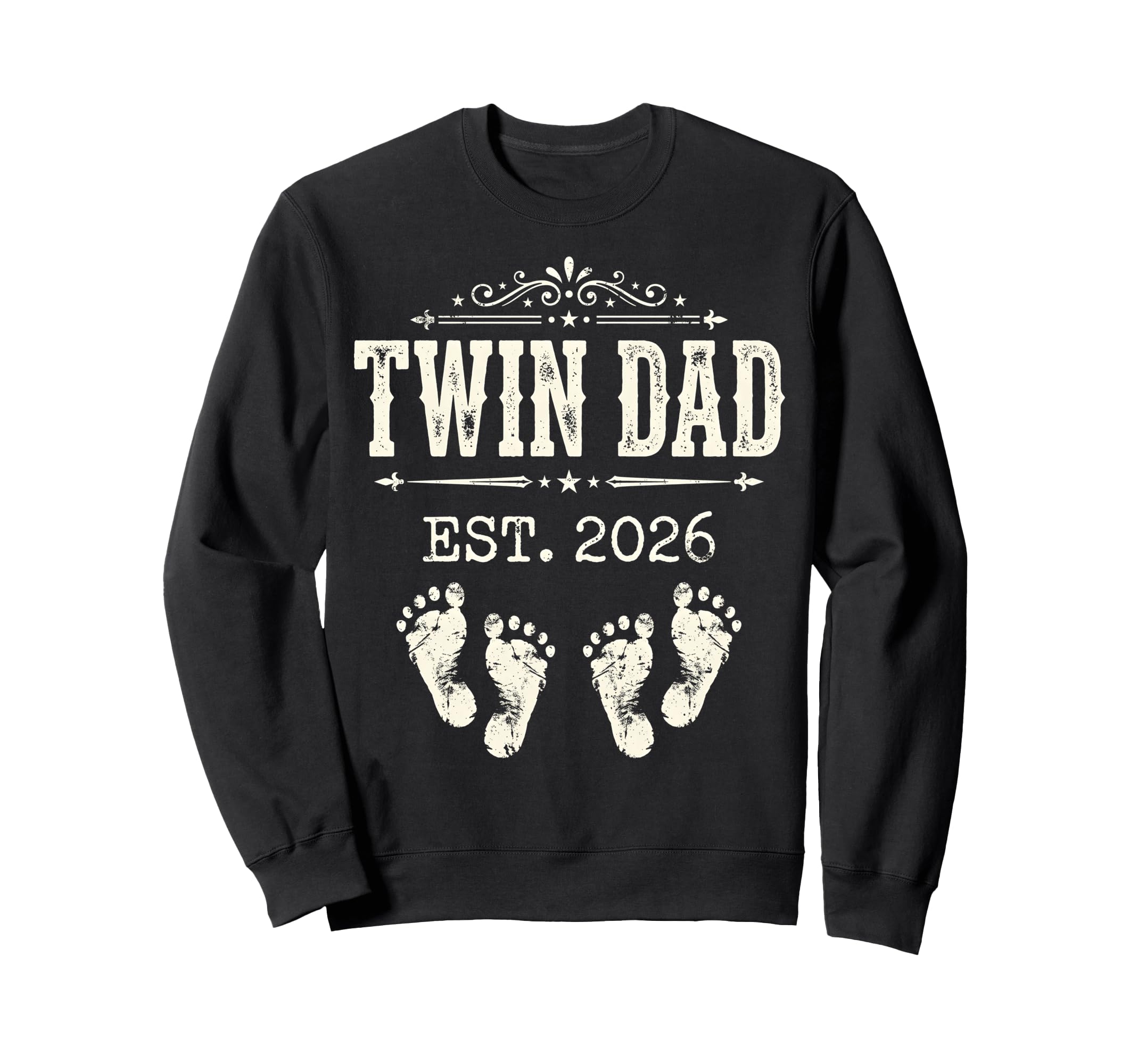 Twin Dad Est 2026 Pregnancy Sweatshirt - Aesthetic Graphic for Adults - T-Shirt, Sweatshirt, Hoodie