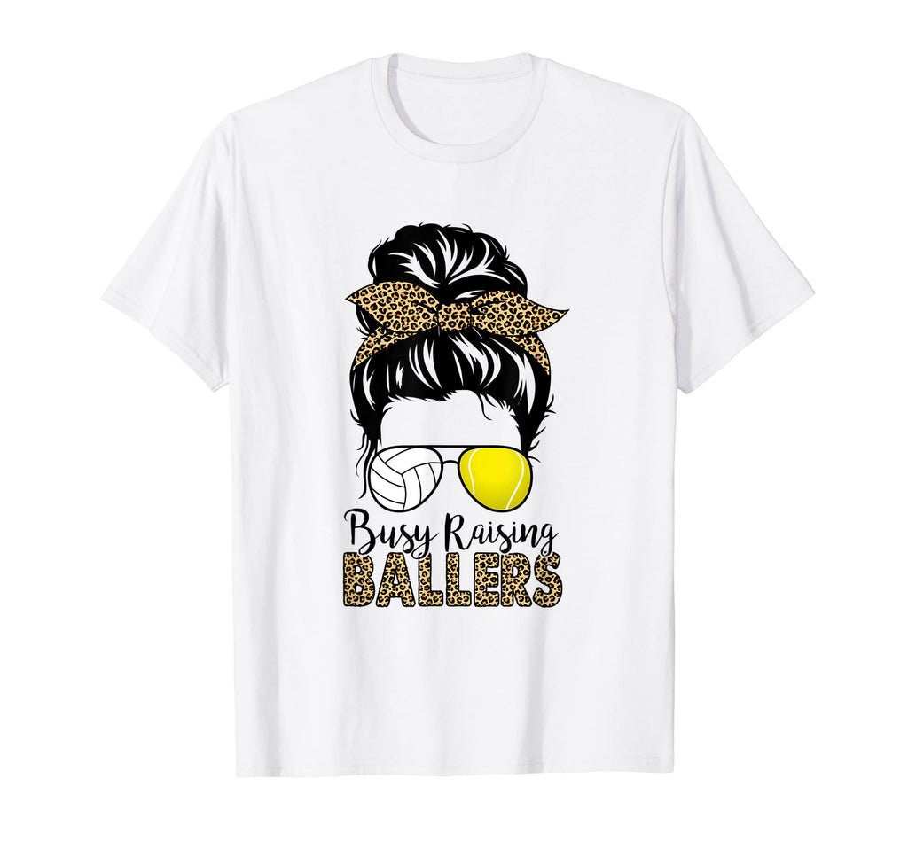 Busy Raising Ballers Tennis Volleyball T-Shirt - Unique Graphic for Adults - T-Shirt, Sweatshirt, Hoodie