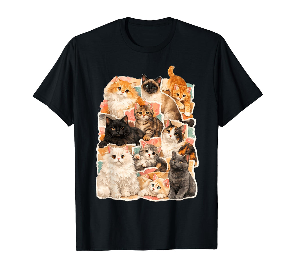 Cat Lover Cats Collage Feline Mom Dad T-Shirt - Unique Graphic for Adults - T-Shirt, Sweatshirt, Hoodie