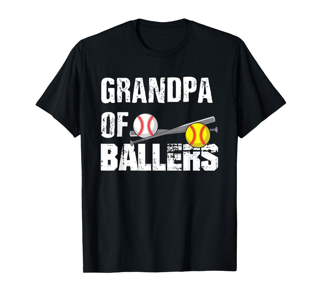 Grandpa Ballers Funny Baseball Softball T-Shirt - Minimalist Print Unisex - T-Shirt, Sweatshirt, Hoodie