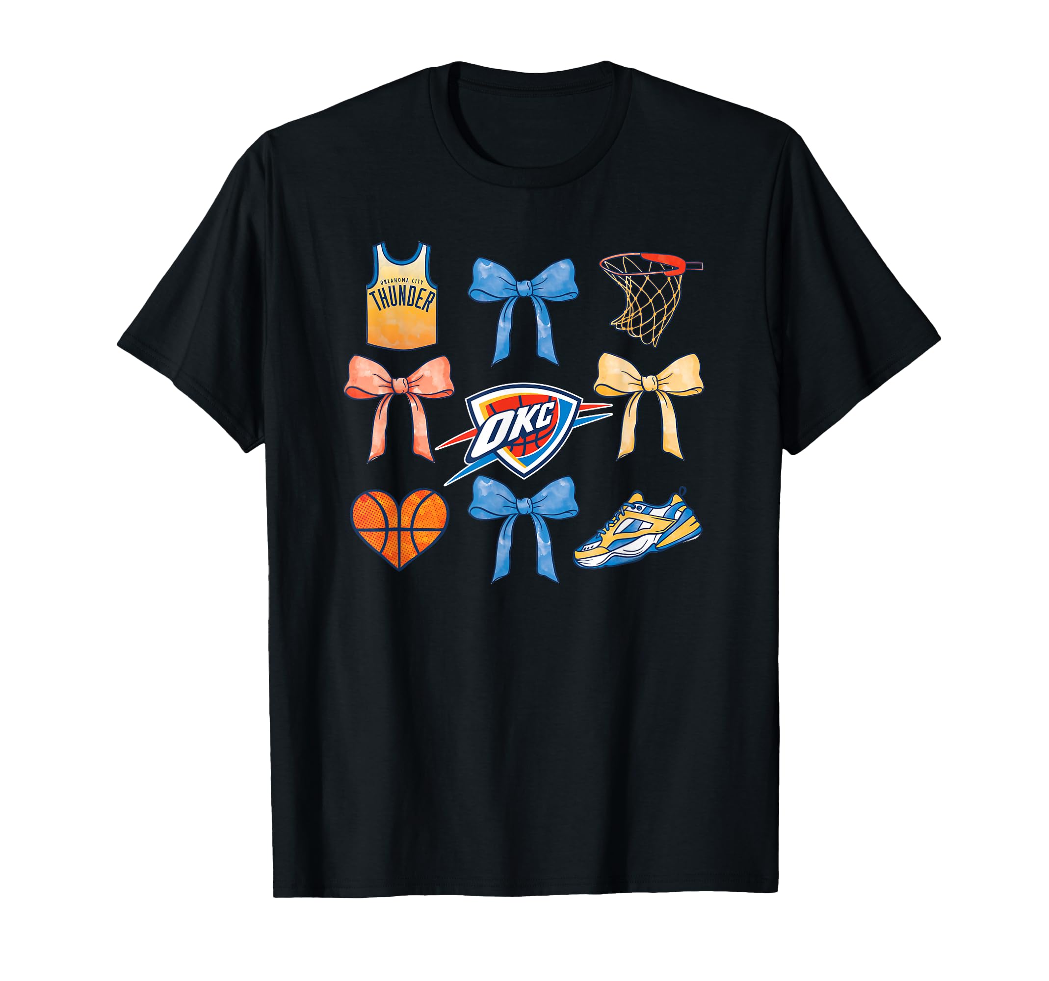 Nba Oklahoma City Thunder Bow Grid T-Shirt - Fun Novelty Design for Adults - T-Shirt, Sweatshirt, Hoodie
