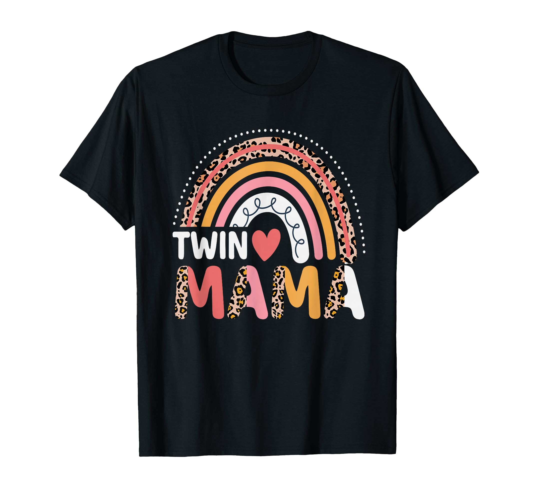 Twin Mama Mothers Day Funny Leopard T-Shirt - Graphic Print Men Women - T-Shirt, Sweatshirt, Hoodie