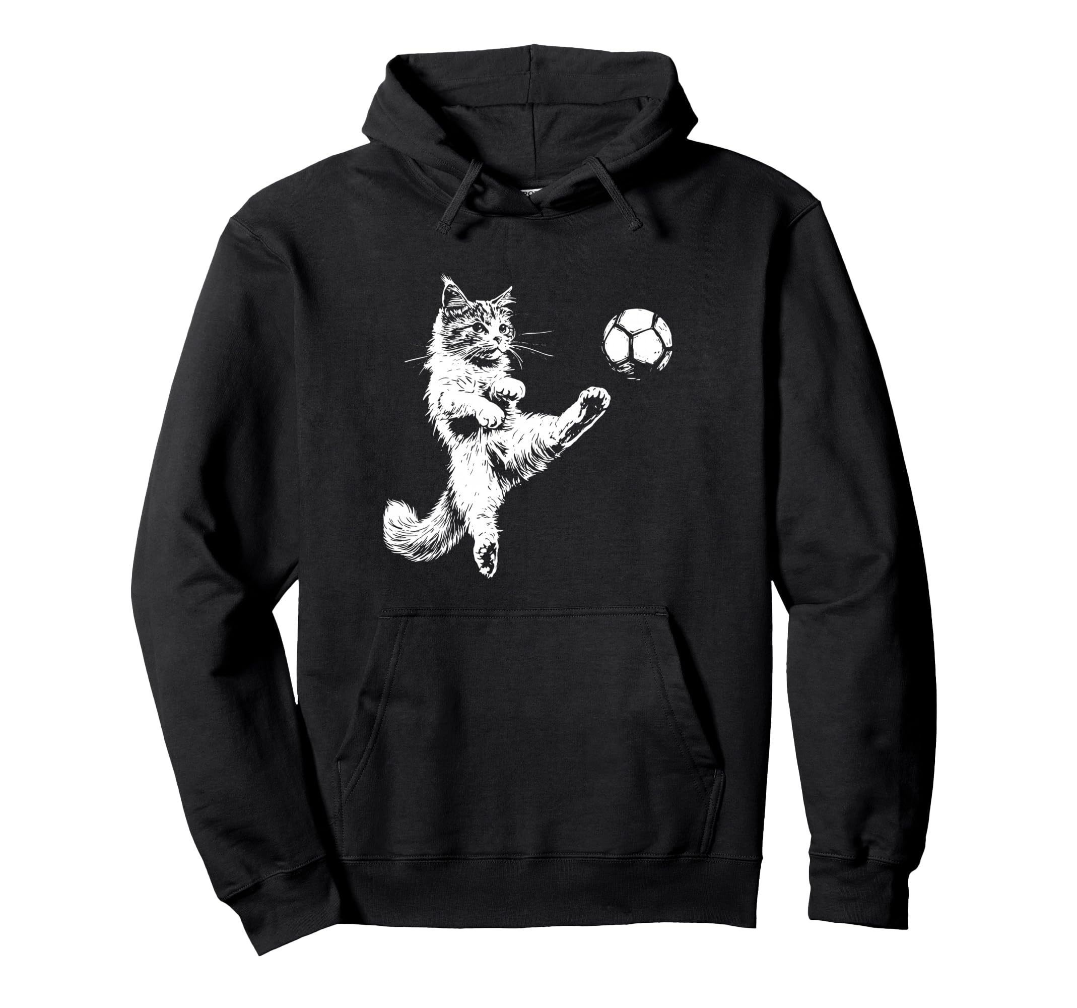 Kitten Playing Soccer Funny Cat Lover Hoodie - Novelty Apparel Men Women - T-Shirt, Sweatshirt, Hoodie
