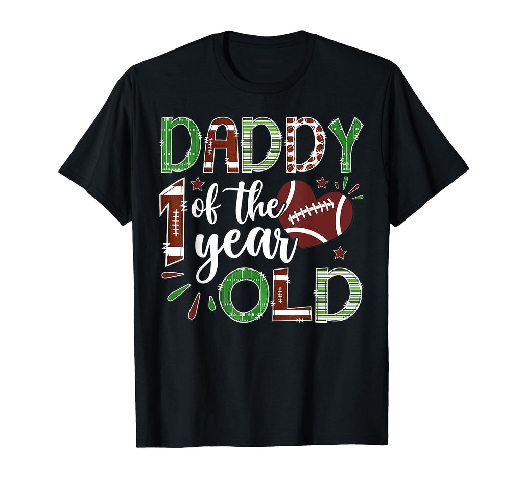 Daddy 1 Year Old Football First Birthday T-Shirt - Custom Art Print Unisex - T-Shirt, Sweatshirt, Hoodie