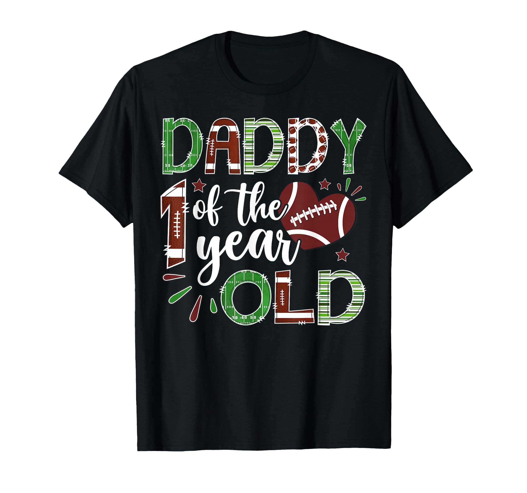 Daddy 1 Year Old Football First Birthday T-Shirt - Custom Art Print Unisex - T-Shirt, Sweatshirt, Hoodie